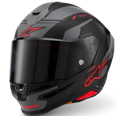 Alpinestars S-R7 A-Core černo-šedo-červená matná integrální helma na motorku