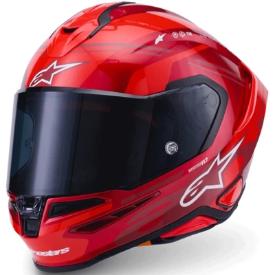 Alpinestars S-R7 A-Core červeno-bílá integrální helma na motorku
