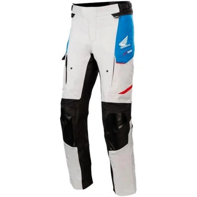Alpinestars Andes Drystar Honda světle šedo-černo-modro-červené pánské motocyklové kalhoty