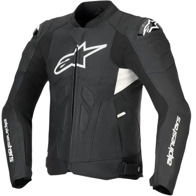 Alpinestars Dusk Airflow černo-bílá kožená bunda na motorku