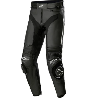 Alpinestars Missile 3 černo-bílé kožené kalhoty na motorku