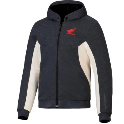 Alpinestars Chrome V3 Sport Hoodie Honda tmavě šedo-krémovo-červená mikina na motorku
