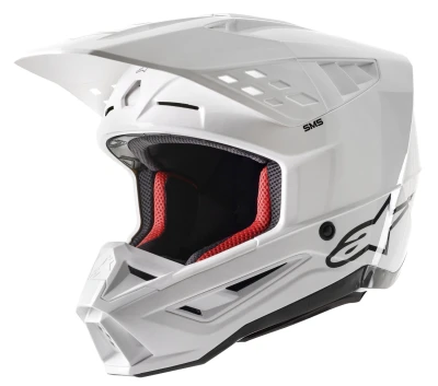 Alpinestars S-M5 Solid bílá motokrosová helma