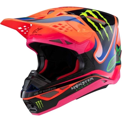 Alpinestars Supertech S-M10 edice HAIDEN DEEGAN fluo oranžovo-fialovo-růžovo-zelená motokrosová helma