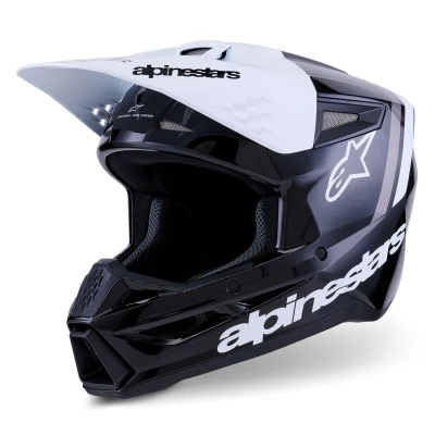 Alpinestars S-M3 Radium černo-bílo-šedá motokrosová přilba
