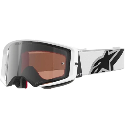 Alpinestars Supertech Corp bílo-šedé s červeným plexi motokrosové brýle