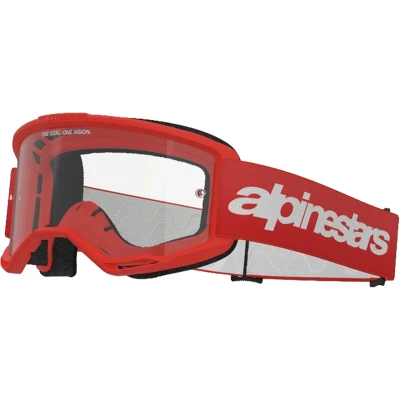 Alpinestars Vision 3 Wordmark červené s čirým plexi motokrosové brýle