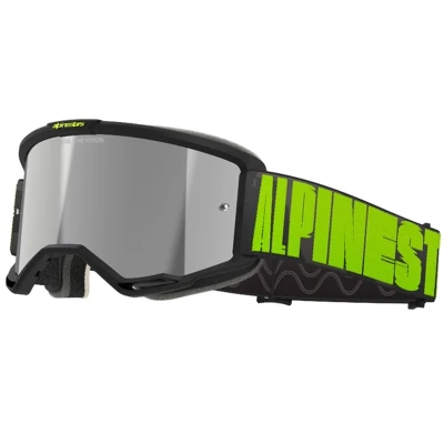 Alpinestars Vision 5 Hollow šedo-fluo žluté se zrcadlovým stříbrným plexi motokrosové brýle