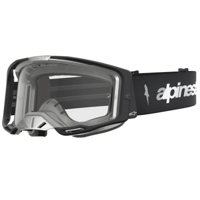 Alpinestars Vision 8 Amber černo-stříbrné motokrosové brýle s čirým plexi