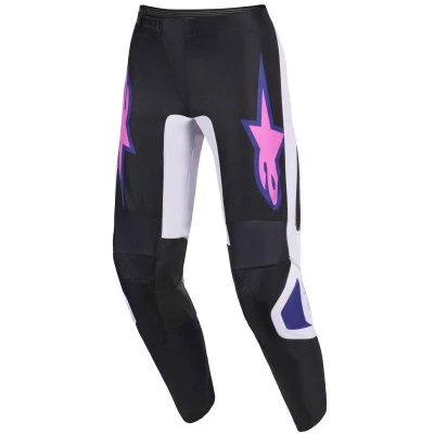 Alpinestars Fluid Grid černo-světle šedo-fialové motokrosové kalhoty