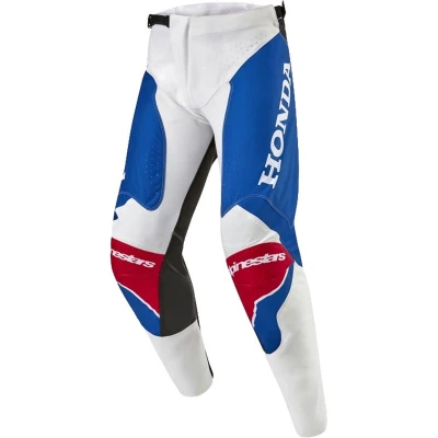 Alpinestars Racer Iconic Honda bílo-modro-červeno-černé motokrosové kalhoty