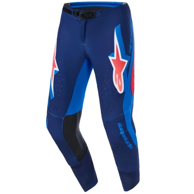 Alpinestars Supertech Vista tmavě modro-korálovo-cobaltové motokrosové kalhoty