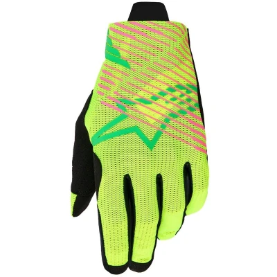 Alpinestars Radar Pro zeleno-fluo žluto-fluo růžové motokrosové rukavice