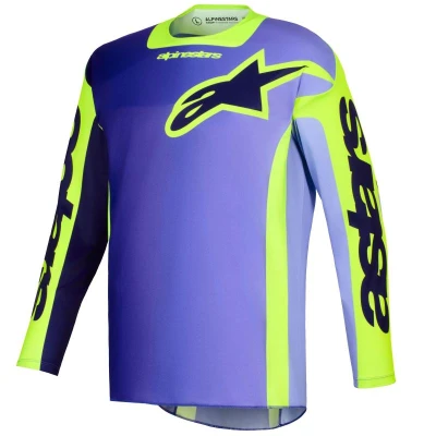 Alpinestars Racer Portl fialovo-fluo žlutý dres na motokros