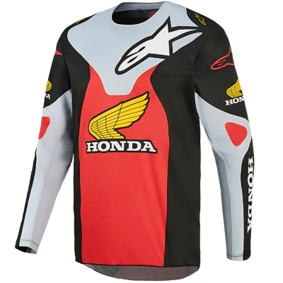 Alpinestars Racer Veil Honda černo-šedo-červeno-žlutý motokrosový dres