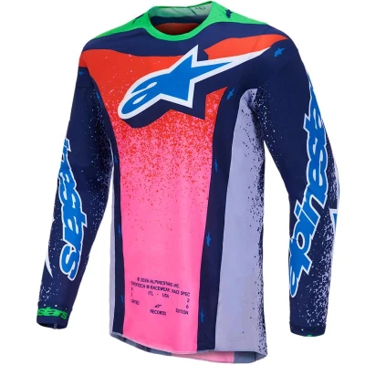 Alpinestars Supertech Records šedo-barevný motokrosový dres limitované edice