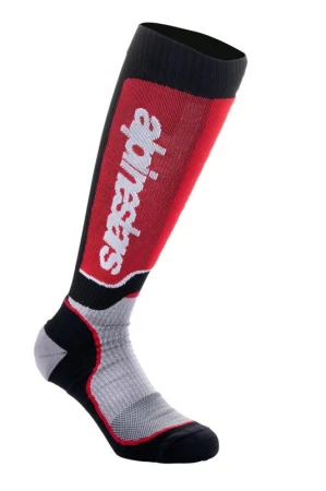 Alpinestars MX Plus černo-červeno-šedé ponožky