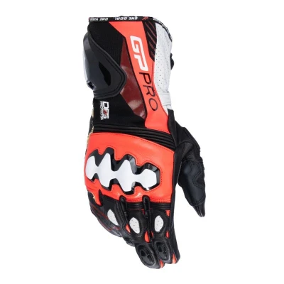 Alpinestars GP PRO R 4 černo-fluo červeno-bílé pánské rukavice na motorku