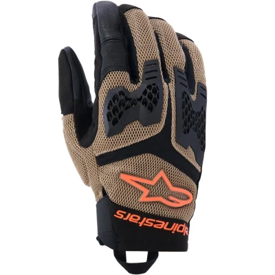 Alpinestars Manti Air tmavě khaki-černo-fluo oranžové pánské rukavice na motorku