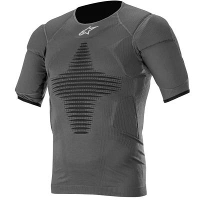 Alpinestars Roost antracitovo-černé termotriko s krátkým rukávem a protektory