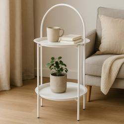 Ambiance Odkládací stolek kovový 66 cm bílá