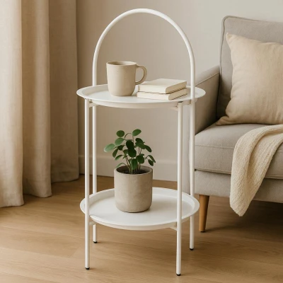 Ambiance Odkládací stolek kovový 66 cm bílá
