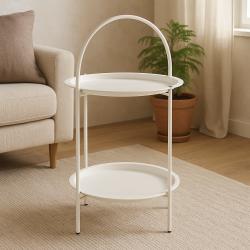 Ambiance Odkládací stolek kovový 66 cm bílá