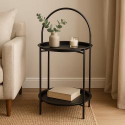 Ambiance Odkládací stolek kovový 66 cm černá