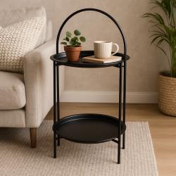 Ambiance Odkládací stolek kovový 66 cm černá