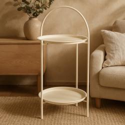 Ambiance Odkládací stolek kovový 66 cm krémová