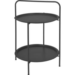 Ambiance Odkládací stolek s policí kulatý 50 cm tmavě šedý