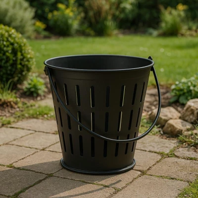 Ambiance Ohniště/koš na dřevo kovové s rukojetí