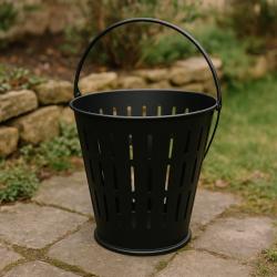 Ambiance Ohniště/koš na dřevo kovové s rukojetí