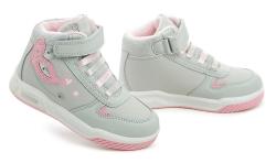 American Club ES161-24 šedo růžové dívčí zimní blikací boty