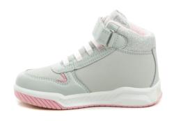 American Club ES162-24 šedo růžové dívčí zimní blikací boty