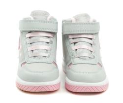 American Club ES162-24 šedo růžové dívčí zimní blikací boty