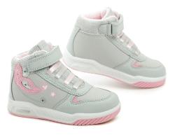 American Club ES162-24 sivoružové dievčenské zimné blikajúce topánky