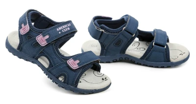 American Club HL167 modro růžové dívčí sandály