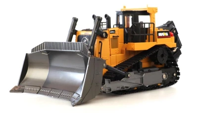 Amewi RC buldozer s funkční radlicí a zadním drapákem 1:16, zvuky, LED Amewi RC buldozer s funkční radlicí a zadním drapákem 1:16, zvuky, LED