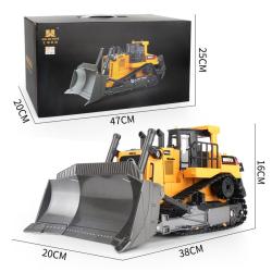 Amewi RC buldozer s funkční radlicí a zadním drapákem 1:16, zvuky, LED