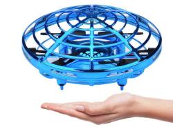 Dron UFO mini-dron ovládaný rukou, senzory proti nárazu, RTF, modrý