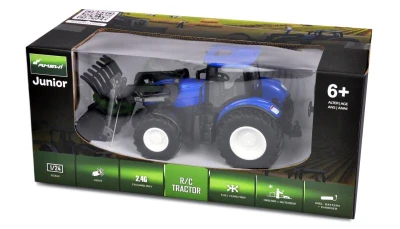 Amewi RC Traktor čelní nakladač, LED světla, zvuk, 1:24, RTR sada