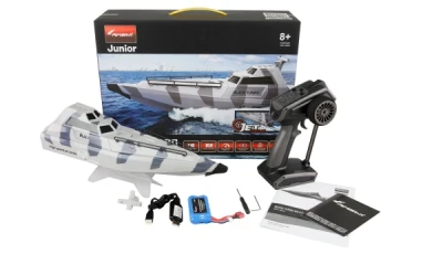 AMEWI Trade e.K. Amewi RC vojenský člun Black Turbo šedá kamufláž