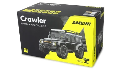 Amewi AMXRock D90 šedý 4WD 1:16 RTR LED rampa RC crawler