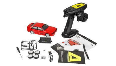 AMEWI Trade e.K. Audi quattro 1980 Onroad a Drift pneu 4WD 1:28 RTR červená