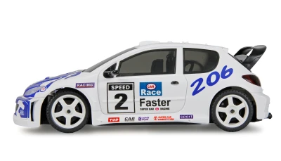 Amewi PR28 Peugeot 206 bílé s gyroskopem 4x4 1:28 RTR driftovací RC auto