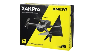 Amewi AMXFlight X4KPro Brushless tmavě šedý dron s kamerou, 2 baterie a ovládání gesty