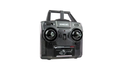 AMEWI Trade e.K. Hughes MD500 vojenský RC vrtulník, 4 kanálový s gyroskopem 6G, RTF, šedý