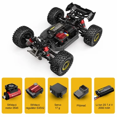 Amewi Hyper Go V2 střídavý 45 km/h 4WD 1:16 RTR 2x karoserie buggy