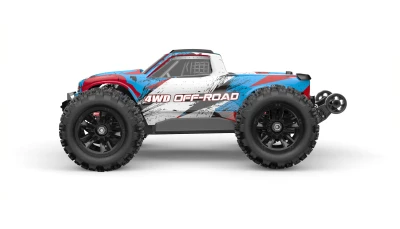 Amewi Hyper Go Monster Truck V2 modro-červený 4WD 1:16 RTR model se střídavým motorem, LED osvětlením a rychlostí 45 km/h
